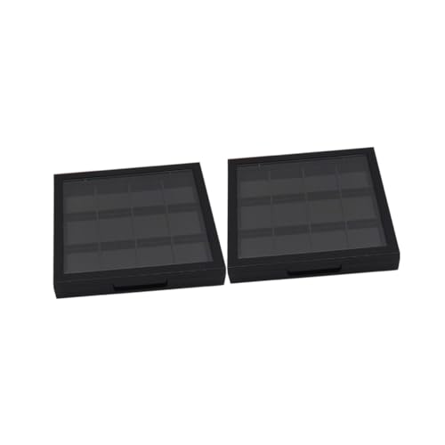 LRXIYODE 2 Stück Teiliges Lippenstift Sub Package Tray Schwarzer Kosmetik Container mit Transparentem Fenster Praktische Makeup Aufbewahrungsbox für Lippenstift Lidschatten und Concealer von LRXIYODE