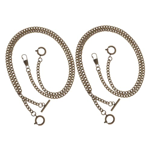 LRXIYODE 2 Stück Teiliges Metal Taschenuhr Ketten Herren Vintage Stil mit O Glied für Formelle Anlässe und Alltag Uhrenkette Tasche Gürtel Zubehör von LRXIYODE