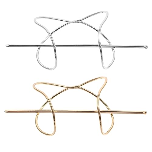 LRXIYODE 2 Stück Teiliges Metalldutt Haarspangen Unregelmäßige Gebogene Haarklammern in Gold und Silber Leichter Langlebiger Haarschmuck für Damen Sicherer für Dutt und Hochsteckfrisuren von LRXIYODE