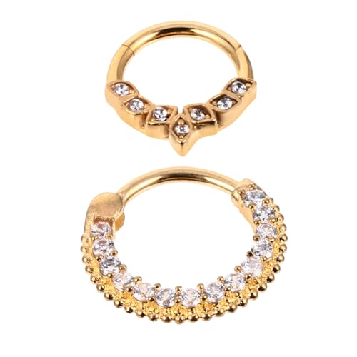 LRXIYODE 2 Stück Teiliges Nasenpiercing aus Edelstahl Modische Nasenringe mit Zirkonia Hautfreundlich Langlebig Leichte Nasenstecker für Damen und Herren Glänzend und Farbbeständig von LRXIYODE