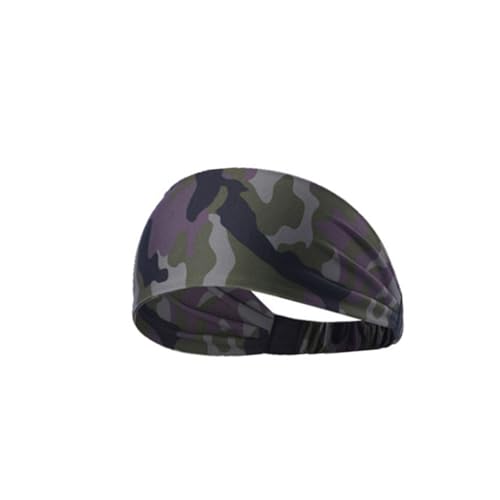 LRXIYODE 2 Stück Teiliges Polyester Sport Stirnband Verstellbar Schnelltrocknend Schweißband für Yoga Fitness Make Up Spa Atmungsaktiv Dehnbar Camouflage und Grauton Damen Haarband für von LRXIYODE