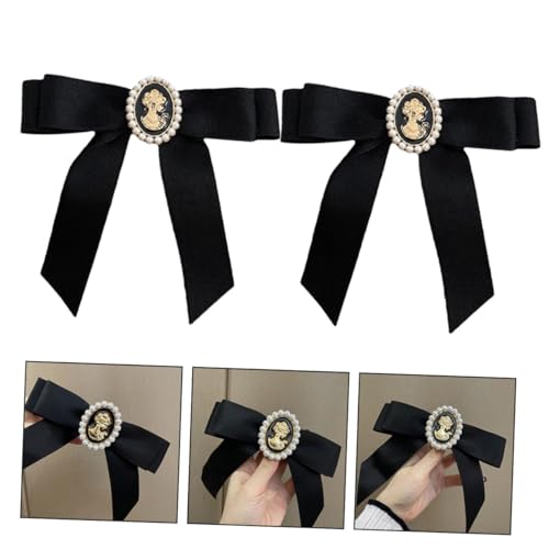 LRXIYODE 2 Stück Teiliges Retro Court Stil Portrait Haarklammer Damen Mädchen Haarschmuck Schwarz Eleganter Haarclip für Süßes Styling und Festen Halt garantiertes Abrutschen von LRXIYODE