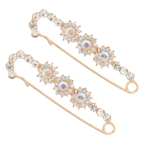 LRXIYODE 2 Stück Teiliges Strass Broschen Damen Vintage Metall Anstecknadeln Elegant Funkelnd für Kleid Mantel Jacke Hochzeit Party Zubehör von LRXIYODE