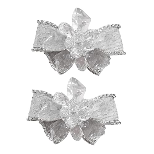 LRXIYODE 2 Stück Teiliges Strass Schuhclip mit Kristallglas Blumen und Netz Schleife DIY Schmuck Accessoires für Damenschuhe für Hochzeit Party und Flache Schuhe von LRXIYODE