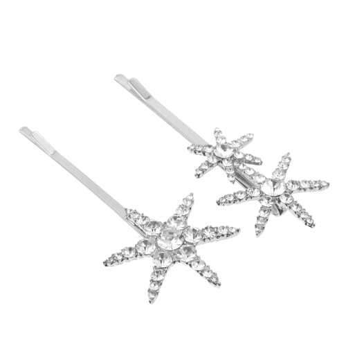 LRXIYODE 2 Stück Teiliges Strass Stern Haarklammer Glitzernde Haarspangen aus Hochwertiger Legierung Rostfrei Langlebig Modisches Haaraccessoire für Damen Geeignet für Alltag und Party von LRXIYODE