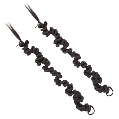 LRXIYODE 2 Stück Teiliges Synthetisches Geflochtenes Ponytail Haarteil Unregelmäßige Geflochtene Extensions mit Haargummi Leicht zu Tragen Vielseitig für Alltag Party Hochzeit für Damen von LRXIYODE
