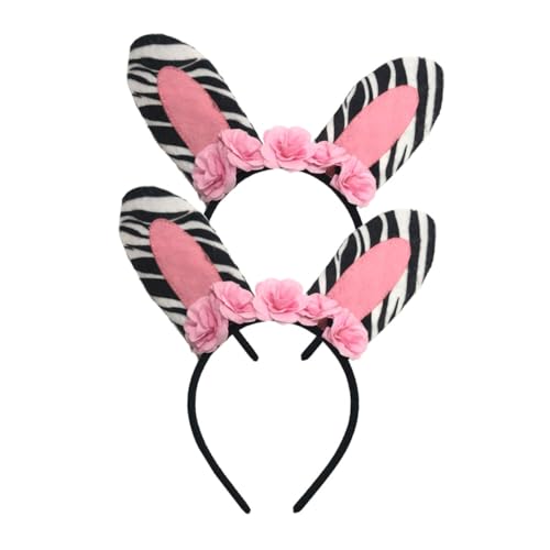 LRXIYODE 2 Stück Teiliges Zebra Haarreif Party Haarreifen mit Ohren für Kostüm Cosplay Karneval Mottoparty Langlebig und Bequem Geeignet für Mädchen Damen von LRXIYODE