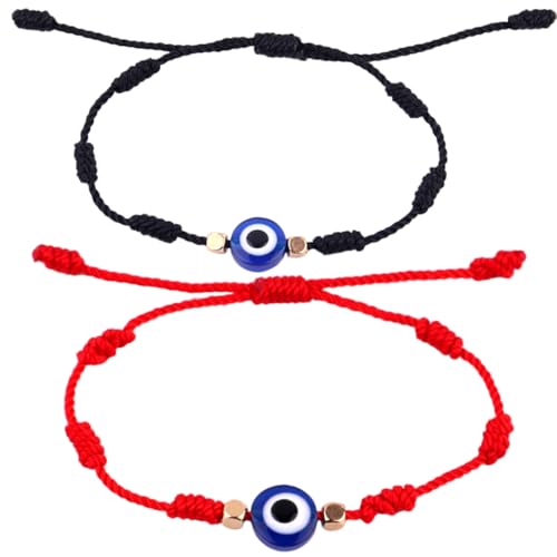 LRXIYODE 2stücke Geflochtenes Böser Blick-armband Einstellbar Schnurarmbänder Herren Damen Armbänder Mit Augen Dekoratives Armband von LRXIYODE