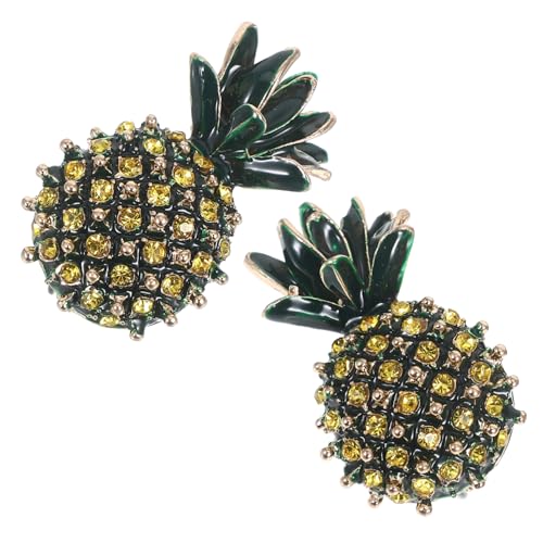 LRXIYODE 2 Stück Vintage Anstecknadeln Ananas Form Emaille Broschen Damen Schmuck für Kleidung Taschen Hüte Strapazierfähige Legierung Modisches Accessoire für Alltag Bühne von LRXIYODE