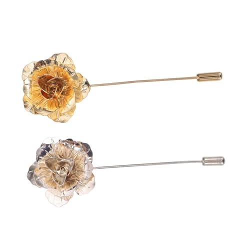 LRXIYODE 2stücke Rosenblütenbrosche Für Herren Vintage-anstecker Aus Legierung Blumenbrosche Als Outfit-zubehör Für Geschäftstreffen Und Hochzeiten Mit Anstecknadelschmuck von LRXIYODE