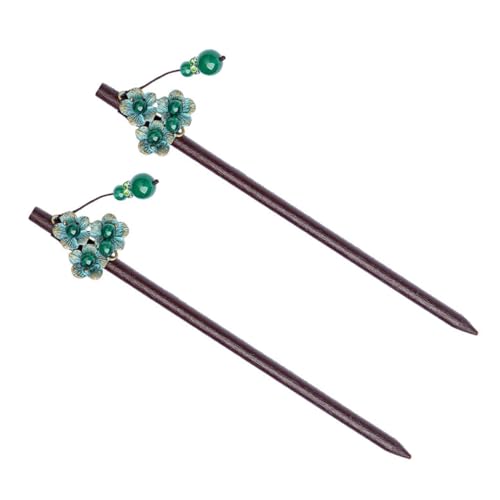 LRXIYODE 2 Stück Vintage Chinesische Haarnadeln aus hochwertigem Holz mit leichtem Duft Langlebig und Formstabil für Hochzeit Party und Alltag Klassischer Haarschmuck für Damen von LRXIYODE