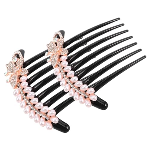 LRXIYODE 2 Stück Vintage Haarkamm Teilig mit Strass und Imitationsperlen Dekorative Haarkämme für Frauen Eleganter Brautschmuck und Vielseitiges Haarzubehör für Hochzeiten und Besondere von LRXIYODE
