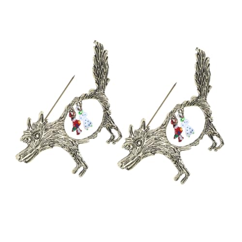 LRXIYODE 2 Stück Vintage Hollow Wolf Brosche für Kleidung Taschen und Hüte Dekorative Anstecknadel für Damen und Herren Accessoire für Partys und Besondere Anlässe von LRXIYODE