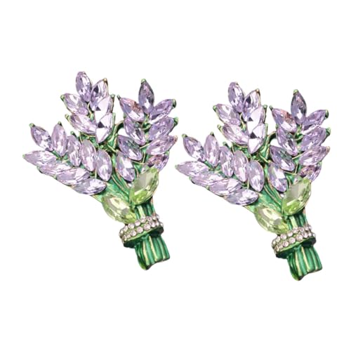 LRXIYODE 2 Stück Vintage Lavendelbrosche aus Zinklegierung Feine Anstecknadeln mit Floraler Bouquet Dekoration Filigrane Damenbroschen für Kleidung Stilvolle Accessoires mit Edlem Retro von LRXIYODE