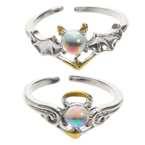 LRXIYODE 2 Stück Vintage Ringe Damen Verstellbar Offene Ringe Schmuck Verlobung Liebesversprechen Ring LRXIYODE 2 Stück Vintage Ringe Damen Verstellbar Offene Ringe Schmuck Verlobung Liebesversprechen Ring von LRXIYODE