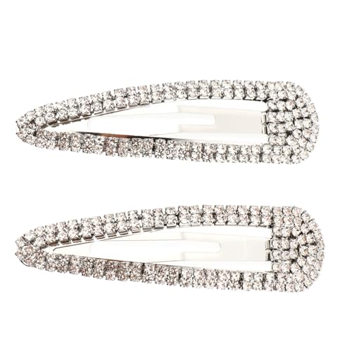 LRXIYODE 2 Stück Wasssertröpfchen Metall Haarspangen mit Funkelnden Strasssteinen Glänzende Haarclips für Damen für Hochzeit Party Alltag und Festliche Anlässe von LRXIYODE