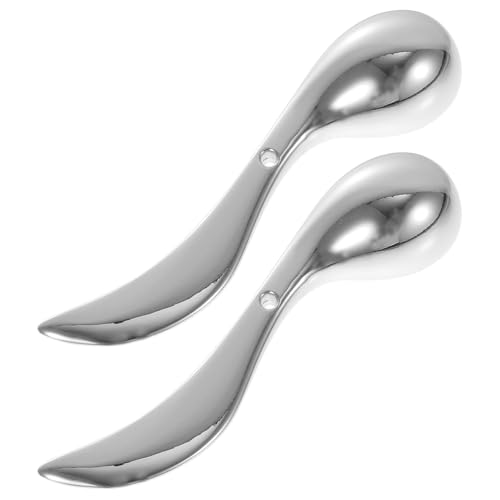 LRXIYODE 2 Stück Zinklegierung Augencreme massage stäbe mit Glatter Oberfläche Hautfreundlich Multifunktional als Gesichtsmaske Löffel und Augenpflege tool zur Faltenreduktion und von LRXIYODE