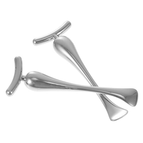 LRXIYODE 2 Stück Zinklegierung Augenmassage Sticks Doppelseitige Gesichts und Augencreme Massagegeräte Glatte Oberfläche Fördert Pflegeaufnahme Langlebig Praktische Geschenkidee für Frauen von LRXIYODE