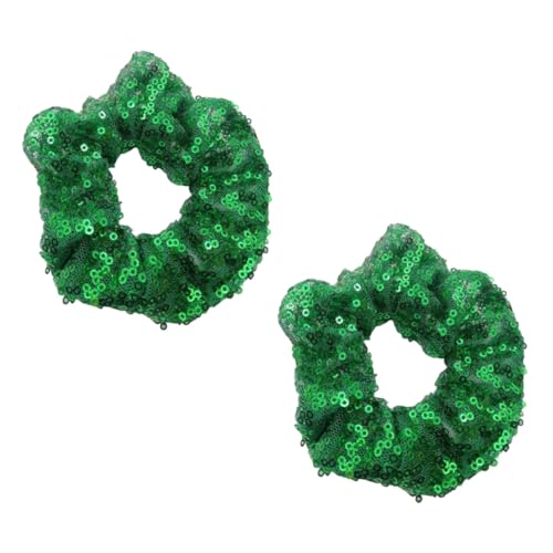 LRXIYODE 2 Stücke Elastische Haargummis mit Weihnachts Glitzereffekt Farbige Pailletten Haarbänder Leuchtende Haarseile für Damen Schonend Modisch für Party und Festtagsfrisuren von LRXIYODE