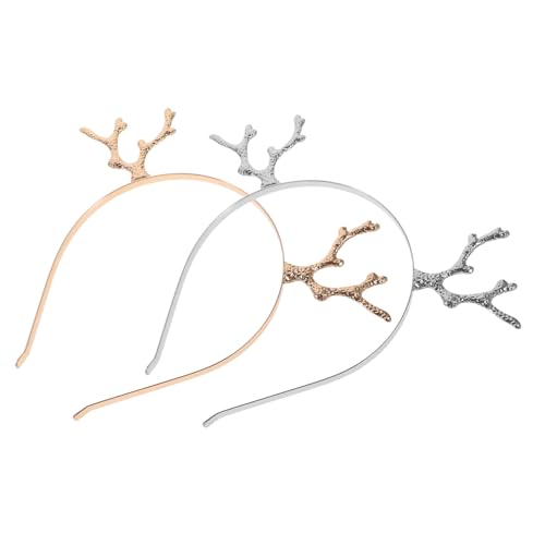 LRXIYODE 2 Teiliges Weihnachts Stirnband mit Metallgeweih Langlebiger Cosplay Haarreif für Festliches Rentier Kopfschmuck für Halloween Karneval Geburtstagsfeiern und Kostümpartys von LRXIYODE