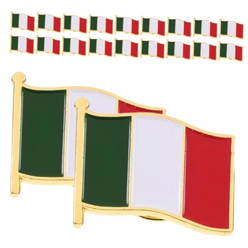 LRXIYODE 20 Stück Italienische Flaggenbroschen Metall mit Butterfly Verschluss Patriotische Anstecknadeln für Kleidung Hüte und Taschen Dekorative Shawl Brooch Pins für Fans und Events von LRXIYODE
