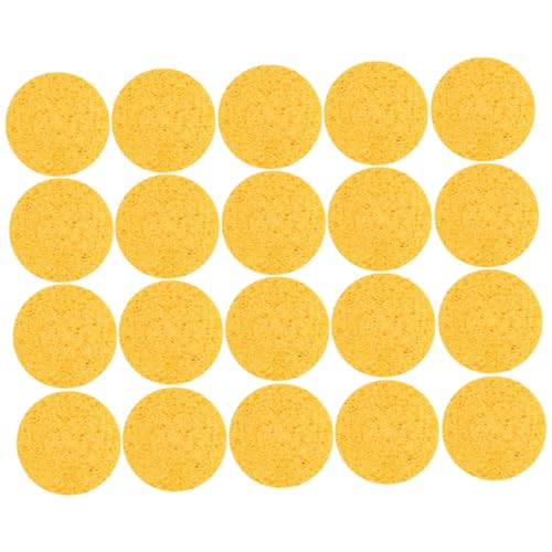 LRXIYODE 20 Stück Puderquaste aus Zellulose Weicher Make up Schwamm Wiederverwendbar Sanfter Gesichtsreinigungsschwamm Make up Entferner Hautfreundlich Gelb von LRXIYODE