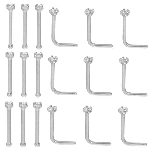 LRXIYODE 20 Stück Teiliges Edelstahl Nasenpiercing Förmige Nasenringe mit Strass Langlebig Hautfreundlich Geeignet für Frauen und Männer Vielseitiger Schmuck für Alltag und Besondere von LRXIYODE