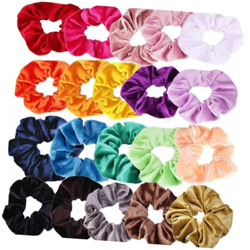 LRXIYODE 20 Stück Teiliges Haargummi aus Elastischem Samt Dehnbar und Schonend für Frauen und Mädchen Hält Pferdeschwanz Sicher Modisches Haaraccessoire für Alltag und Freizeit von LRXIYODE