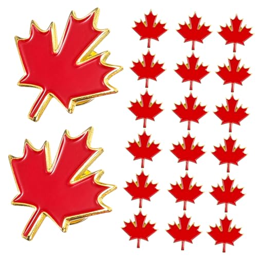 LRXIYODE 20 Stück Teiliges Maple Leaf Broschen aus Metall Stilvolle Anstecknadeln mit Ahornblatt Design Langlebige Kleidungsschmuck Badges Vielseitig für Alltag und Festliche Anlässe als von LRXIYODE