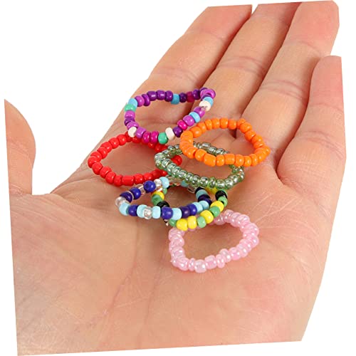 LRXIYODE 21 Stück Teiliges Bunte Perlenringe Damen Elastisch Verstellbar Modischer Schmuck für Frauen und Mädchen Sommerliche Fingerschmuck Geschenkidee von LRXIYODE