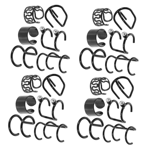 LRXIYODE 24stücke Ohrmanschetten Ohrclips Für Frauen Haarschmuck Zöpfe Haarmanschetten Dekorative Ohrringe Nicht Piercing Ohr Manschetten Schmuck Für Feste von LRXIYODE