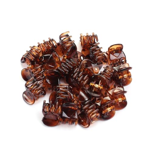 LRXIYODE 24 Stück Teiliges Kleine Braune Haarklauenclips aus Robustem Kunststoff Rutschfeste Mini Haarspangen für Frauen und Mädchen Schonend für Vielseitige Haarstyling Accessoires von LRXIYODE