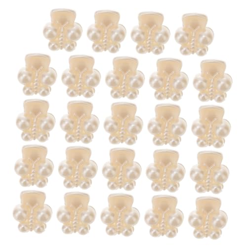 LRXIYODE 24 Stück Teiliges Mini Perlen Haarklammern mit Blumen design Stilvolle Schmetterlings Sonnenblumen claw Clips für Frauen Rutschfeste Leichte Haarspangen für Vielseitiges Styling von LRXIYODE