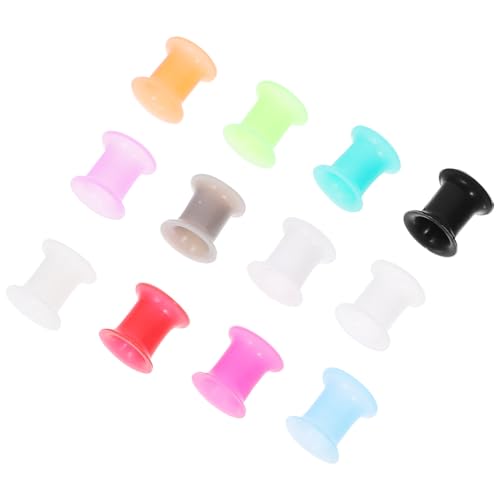 LRXIYODE 24 Stück Teiliges Silikon Ear Tunnel Ohrloch Dehnen Ohrdehner Flesh Tunnels Ohrschmuck Mix Farben Double Flared für Damen und Herren Modisches Piercing Zubehör von LRXIYODE