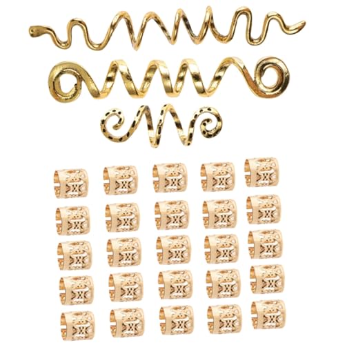 LRXIYODE 28 Stück Dreadlocks Schmuck Haarschmuck aus Langlebiger Vintage Spiralförmige Haarklammern für Flechtfrisuren Damen und Mädchen Geeignet von LRXIYODE