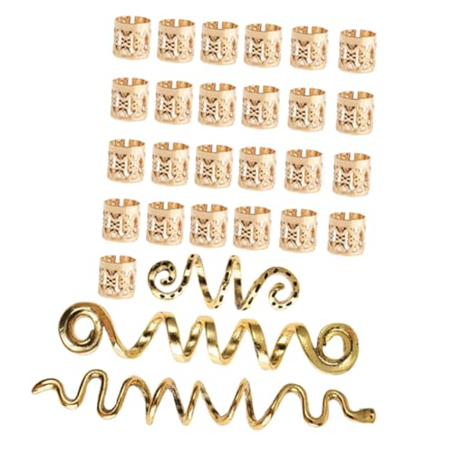 LRXIYODE 28 Stück Teiliges Metall Haarring für Flechtfrisuren Glatte Oberfläche Langlebige Legierte Haarringe Stylische Dreadlock Accessoires für Partys Hochzeiten und Alltag von LRXIYODE