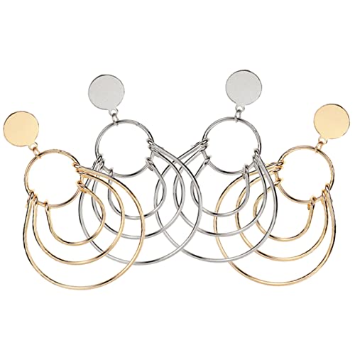 LRXIYODE 2Paare Geschichtete Metallhoops Ohrringe für Frauen Personalisierte Geometrische Ohrstecker für Partys und Besondere Anlässe LRXIYODE 2Paare Geschichtete Metallhoops Ohrringe für Frauen Personalisierte Geometrische Ohrstecker für Partys und Besondere Anlässe von LRXIYODE