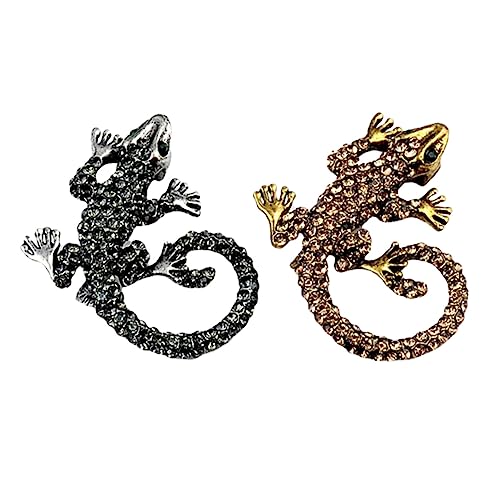 LRXIYODE 2stücke Gecko-brosche Elegante Anstecknadeln Für Damen Modische Bekleidungsaccessoires Aus Legierung Für Jacken Kleider Und Schals Rostfrei Und Langlebig von LRXIYODE