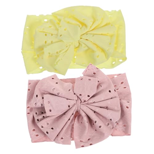 LRXIYODE 2Stücke Haarbänder mit Bogen für Mädchen Elastische Atmungsaktive Kopfbedeckung für Neugeborene für Geburtstage und Tägliches Tragen von LRXIYODE