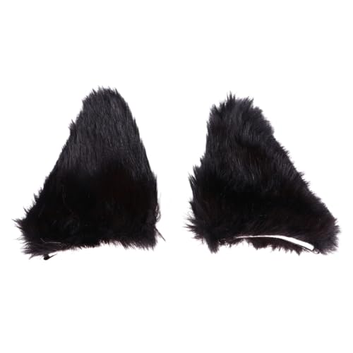 LRXIYODE 2 Stück Katzenohren Haarnadeln Für Halloween Niedliche Haarspangen Aus Plüsch Haarschmuck Für Kinder Und Erwachsene Für Kostümpartys Und Cosplay Schwarz von LRXIYODE