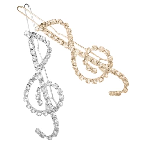 LRXIYODE 2Stücke Musiknoten Haarspangen mit Strass Haarschmuck für Damen für Partys und Besondere Anlässe Passend für Dickes und Dünnes Haar von LRXIYODE