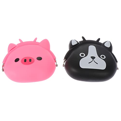 LRXIYODE 2stücke Cartoon Tier Münztasche Kleiner Geldbeutel Für Schlüssel Und Kleingeld Hund Und Schwein Für Mädchen Und Und Leicht von LRXIYODE
