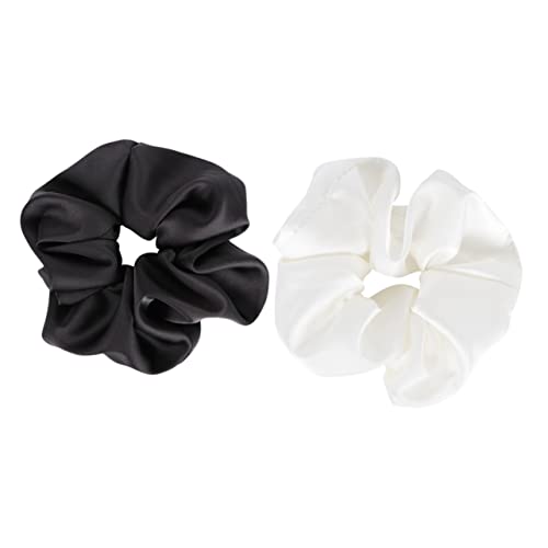 LRXIYODE 2stücke Kunstseide Haarseil Kreisform Nahtlos Elastisches Tuch Haargummis Pferdeschwanzhalter Für Frauen Schwarz Und Weiß LRXIYODE 2stücke Kunstseide Haarseil Kreisform Nahtlos Elastisches Tuch Haargummis Pferdeschwanzhalter Für Frauen Schwarz Und Weiß von LRXIYODE