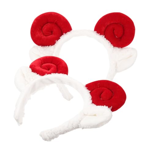 LRXIYODE 2stücke Schafohren-haarreifen Schafhorn-stirnband Schafohren-haarband Für Halloween-kopfschmuck Modisches Stirnband Süßes Haarband Tierkopfschmuck Schöner Haarreifen von LRXIYODE