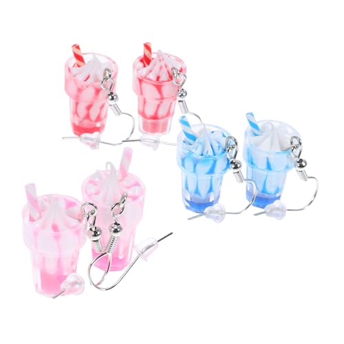 LRXIYODE 3 Paare Damen Ohrringe Eiscreme Anhänger Langlebig Modisch Kreatives Design für Frühling Sommer Herbst Winter Schmuck Accessoire von LRXIYODE