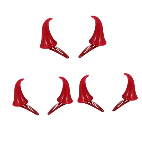 LRXIYODE 3 Paare Halloween Haarspangen Rote Teufelshörner Haarschmuck für Frauen Halloween Party Dekoration Cosplay Zubehör von LRXIYODE