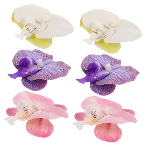 LRXIYODE 3 Paare Schmetterlings Orchideen Schuhclips Blütenmotiv Abnehmbar für High Heels Sandalen Strandurlaub Hochzeit Party Stilvolle Sichere Deko für Damen Flip Flops von LRXIYODE