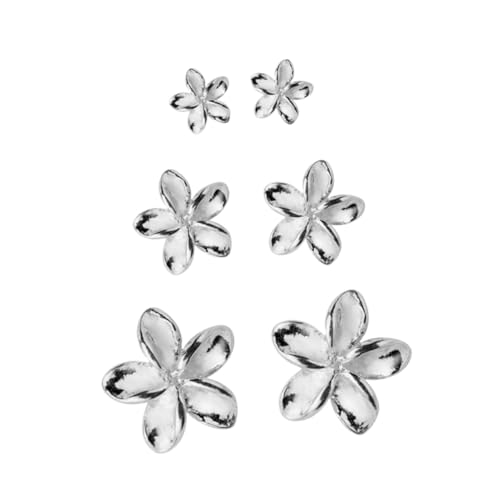 LRXIYODE 3 Paare Silber Flower Ohrringe Süße Fünfblättrige Blumen Ohrstecker für Damen Leicht Hypoallergen und Tragbar für Mode und Alltag LRXIYODE 3 Paare Silber Flower Ohrringe Süße Fünfblättrige Blumen Ohrstecker für Damen Leicht Hypoallergen und Tragbar für Mode und Alltag von LRXIYODE