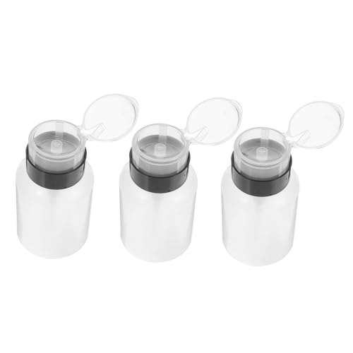 LRXIYODE 3 STÜCKE Teiliges Manicure Press Spenderflaschen Nagellackentferner Pumpspender Dicht Verschließbar Auslaufsicher für Nagellack Make Up Entferner Lotion Toner Geeignet von LRXIYODE