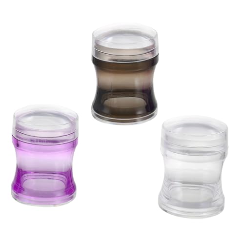 LRXIYODE 3 Sätze Silikon Nagel Stempel Kit mit Schaber Langlebiger Nageldesign Stempel für Maniküre Pediküre DIY Nail Art Flexibel Einfach zu Bedienen Passend für Zufällige Zufällige Farbe von LRXIYODE